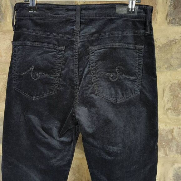 Ag Adriano Goldschmied Black Velveteen The Farrah Skinny pants Woman Size 27R‎ - Picture 6 of 14